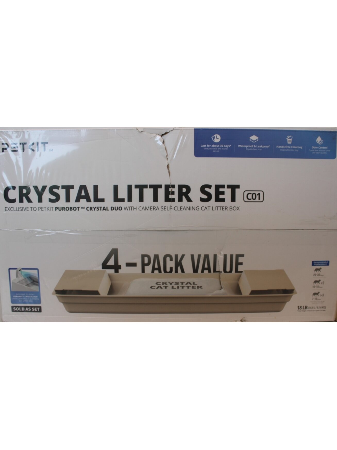 SALE OUT. | PETKIT Crystal Litter for Purobot Crystal Duo, 4 bags | DAMAGED PACKAGING SALE OUT. | PETKIT Crystal Litter for Purobot Crystal Duo, 4 bags | DAMAGED PACKAGING
