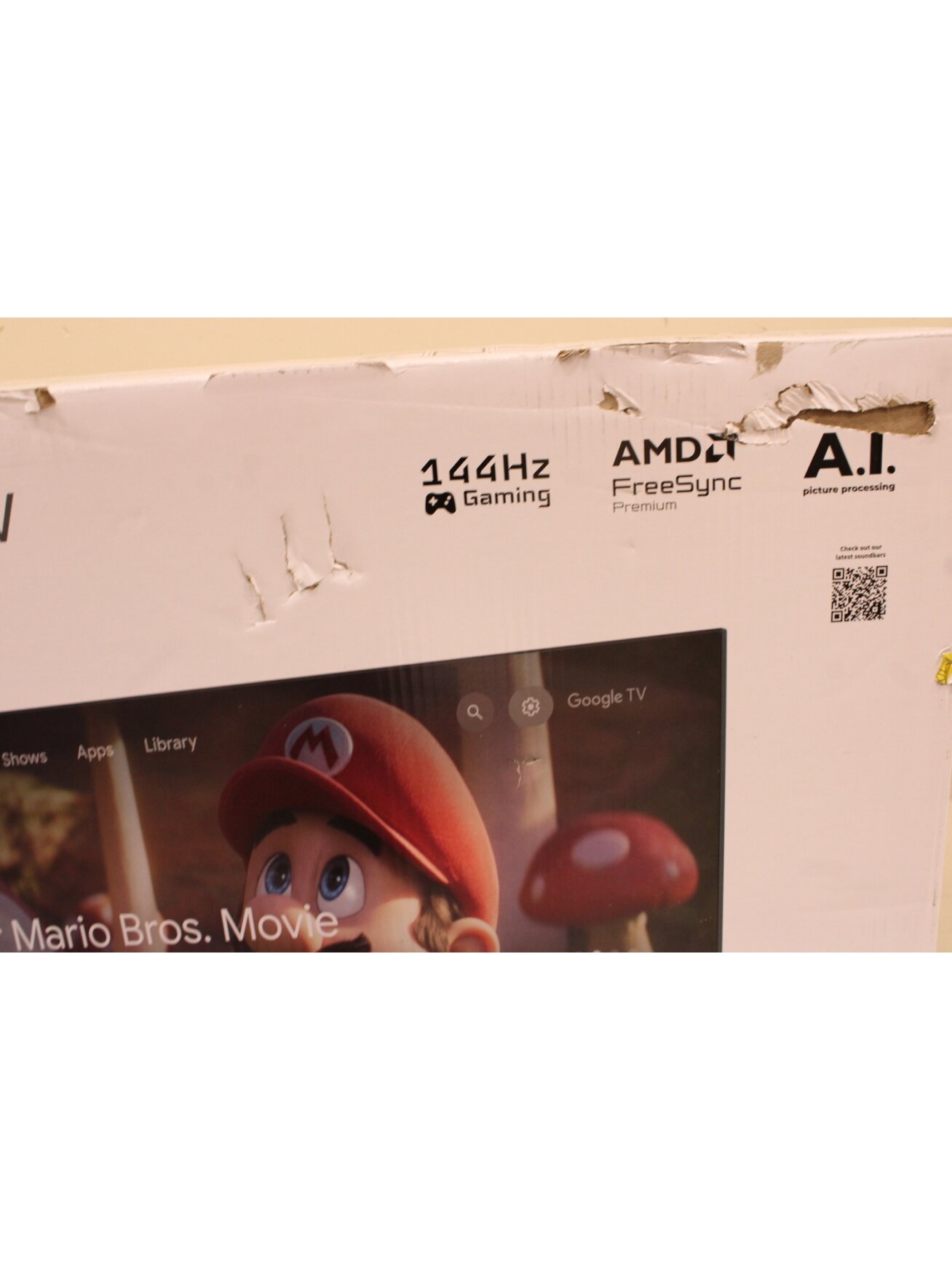 SALE OUT. Sharp 43HR7265E 43" (108cm) QLED 144Hz 4K Ultra HD Google TV, Dolby Vision IQ, Dolby Atmos, Central Stand | SALE OUT. Sharp 43HR7265E | 43 | Smart TV | Google TV | Black | DAMAGED PACKAGING 2