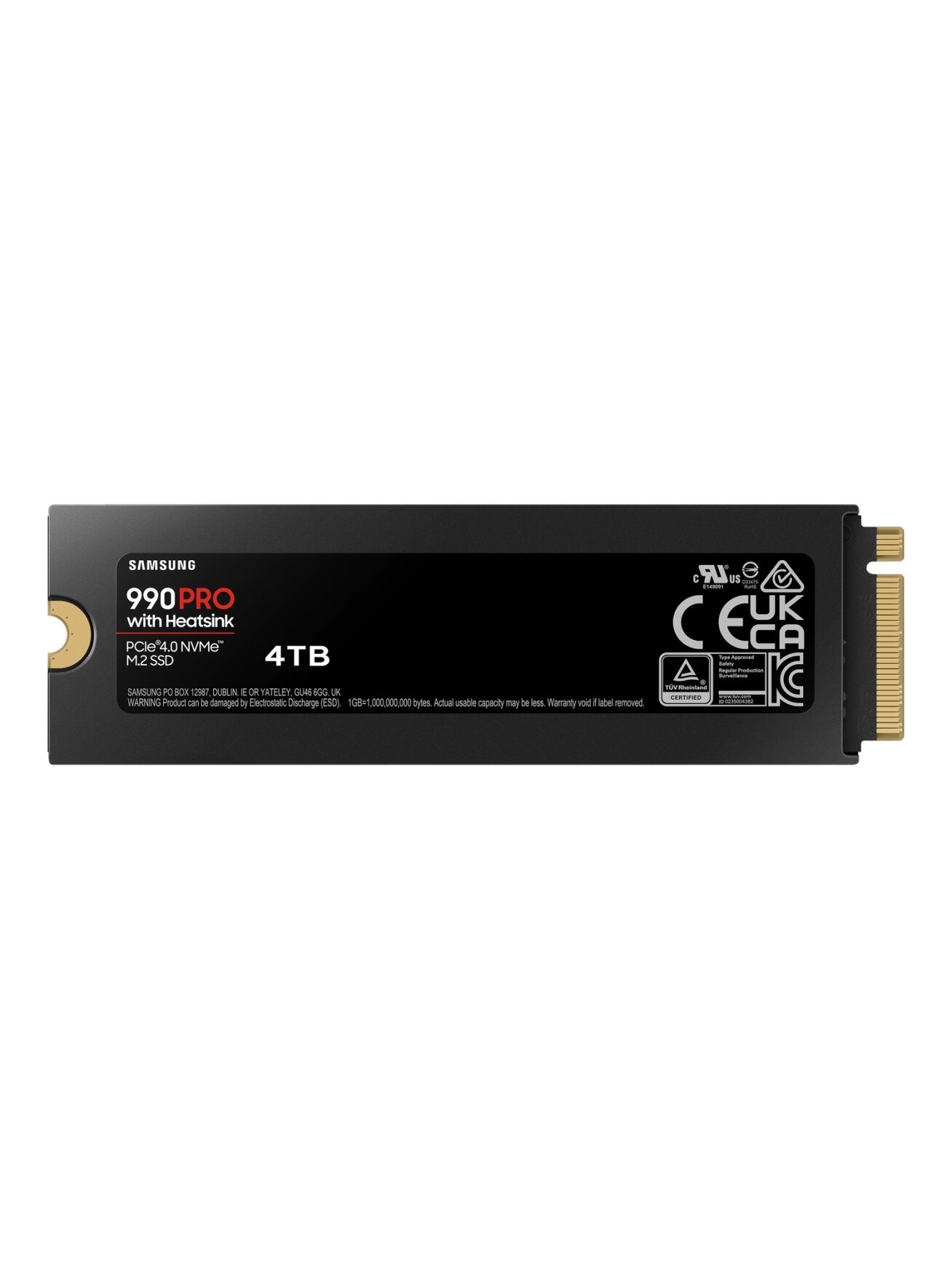 Samsung | 990 PRO with Heatsink | 4000 GB | SSD form factor M.2 2280 | Solid-state drive interface M.2 NVME | Read speed 7450 MB/s | Write speed 6900 MB/s