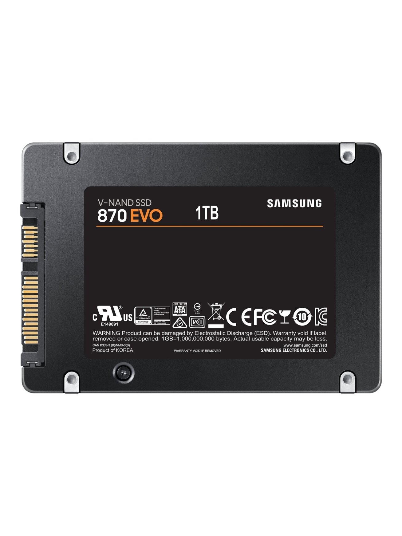 Samsung | SSD | 870 EVO | 1000 GB | SSD form factor 2.5" | Solid-state drive interface SATA III | Read speed 560 MB/s | Write speed 530 MB/s 4 Samsung | SSD | 870 EVO | 1000 GB | SSD form factor 2.5" | Solid-state drive interface SATA III | Read speed 560 MB/s | Write speed 530 MB/s 4