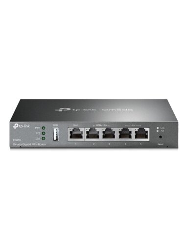 SafeStream Multi-WAN VPN Router | TL-ER605 | 802.1q | 10/100/1000 Mbit/s | Ethernet LAN (RJ-45) ports 1 Fixed Gigabit LAN Port | Mesh Support No | MU-MiMO No | No mobile broadband SafeStream Multi-WAN VPN Router | TL-ER605 | 802.1q | 10/100/1000 Mbit/s | Ethernet LAN (RJ-45) ports 1 Fixed Gigabit LAN Port | Mesh Support No | MU-MiMO No | No mobile broadband