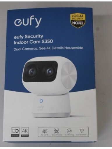SALE OUT. Anker Eufy Security Indoor Cam S350, White | Anker Eufy Security Indoor Camera | S350 | 24 month(s) | Tabletop | Wide-Angle Lens | Micro SD, Max. 128GB | UNPACKED, MISSING POSITIONING STICKER SALE OUT. Anker Eufy Security Indoor Cam S350, White | Anker Eufy Security Indoor Camera | S350 | 24 month(s) | Tabletop | Wide-Angle Lens | Micro SD, Max. 128GB | UNPACKED, MISSING POSITIONING STICKER