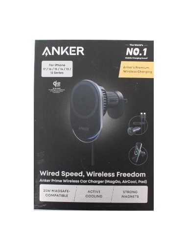 SALE OUT. Anker Prime Wireless Car Charger Qi2.2  25W wireles charging (MagGo, AirCool, Pad) | Anker Prime Wireless Car Charger Qi2.2, 25W wireles charging (MagGo, AirCool, Pad) | DEMO