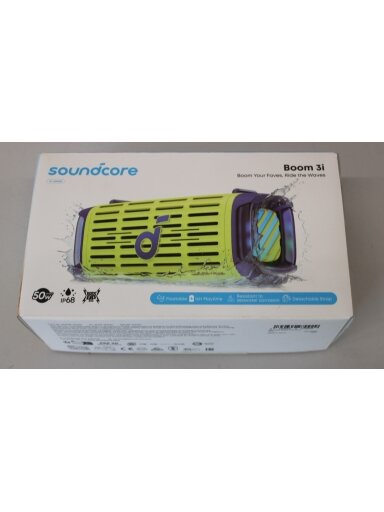 SALE OUT. Anker Soundcore Boom 3i Portable Bluetooth Speaker, Green | Anker Soundcore Speaker | Boom 3i | Warranty 24 month(s) | 50 W | Waterproof | Bluetooth | Wireless connection | Portable | Green | DEMO