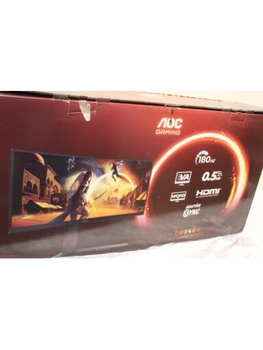 SALE OUT. AOC CU34G4 Curved 34" 3440x1440/21:9/1ms HDMI, DisplayPort, USB, Audio out | SALE OUT. AOC | CU34G4 | 34 " | Fast VA | UWQHD | 21:9 | 180 Hz | 1 ms | 3440 x 1440 pixels | 300 cd/m² | HDMI ports quantity 2 | Black | Warranty 28 month(s) | DAMAGED SALE OUT. AOC CU34G4 Curved 34" 3440x1440/21:9/1ms HDMI, DisplayPort, USB, Audio out | SALE OUT. AOC | CU34G4 | 34 " | Fast VA | UWQHD | 21:9 | 180 Hz | 1 ms | 3440 x 1440 pixels | 300 cd/m² | HDMI ports quantity 2 | Black | Warranty 28 month(s) | DAMAGED