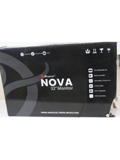 SALE OUT. Arozzi Nova 32" IPS, 180Hz, Computer Monitor - Purple | SALE OUT. Nova | 32 " | IPS | QHD | 16:9 | 180 Hz | 1 ms | 2560 x 1440 pixels | 300 cd/m² | HDMI ports quantity 2 | Purple | Warranty 24 month(s) | DAMAGED PACKAGING, SCRATCHED EDGES SALE OUT. Arozzi Nova 32" IPS, 180Hz, Computer Monitor - Purple | SALE OUT. Nova | 32 " | IPS | QHD | 16:9 | 180 Hz | 1 ms | 2560 x 1440 pixels | 300 cd/m² | HDMI ports quantity 2 | Purple | Warranty 24 month(s) | DAMAGED PACKAGING, SCRATCHED EDGES