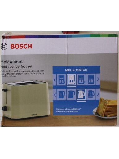SALE OUT. Bosch TAT3M127 MyMoment Compact toaster, 950 W, 2 slots, Beige | SALE OUT. Compact Toaster | TAT3M127 MyMoment | Number of slots 2 | Housing material Plastic | Beige | DAMAGED PACKAGING AND ITEM BODY (EDGE)