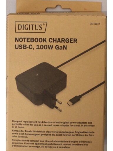 SALE OUT. Digitus Notebook Charger USB-C, 100W GaN /  | SALE OUT. Digitus Notebook Charger USB-C, 100W | DA-10072 | DAMAGED PACKAGING