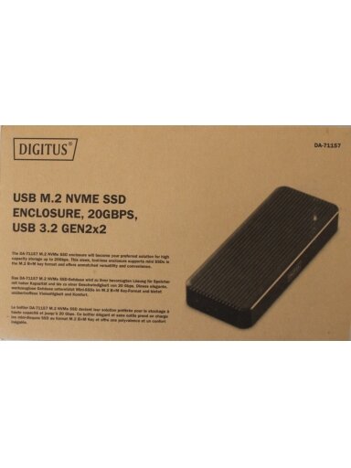 SALE OUT. | Digitus USB M.2 hard disk enclosure, SSD, external, NVMe, 20Gbps, USB 3.2 Gen2x2 | DA-71157 | DEMO SALE OUT. | Digitus USB M.2 hard disk enclosure, SSD, external, NVMe, 20Gbps, USB 3.2 Gen2x2 | DA-71157 | DEMO