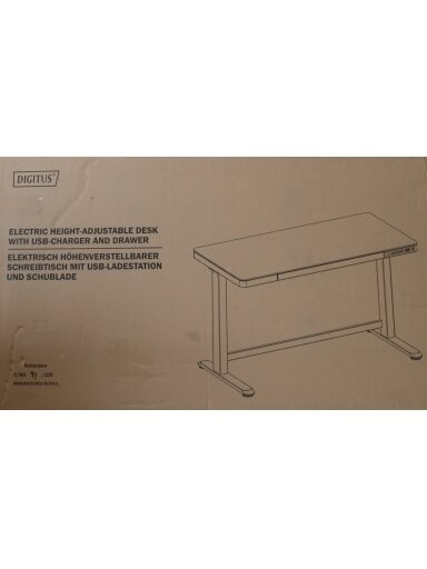 SALE OUT. Electric Height Adjustable Desk | 72 - 121 cm | Maximum load weight 50 kg | Metal | White | 24 month(s) | DAMAGED PACKAGING, DEMO