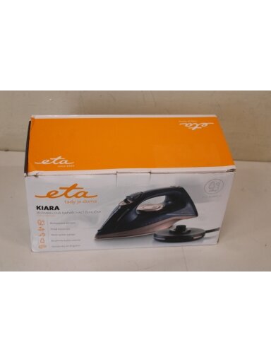 SALE OUT. ETA ETA127690000 Kiara Iron, Ceramic, 2200 W, Water tank 220 ml, Black | ETA | Iron | Kiara ETA127690000 | Cordless Steam Iron | 2200 W | Water tank capacity 220 ml | Continuous steam 40 g/min | Steam boost performance 90 g/min | Black | DAMAGED SALE OUT. ETA ETA127690000 Kiara Iron, Ceramic, 2200 W, Water tank 220 ml, Black | ETA | Iron | Kiara ETA127690000 | Cordless Steam Iron | 2200 W | Water tank capacity 220 ml | Continuous steam 40 g/min | Steam boost performance 90 g/min | Black | DAMAGED