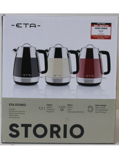 SALE OUT. ETA ETA918690040 Storio Kettle, Power 2150 W, Capacity 1.7 L, Stainless steel, Beige | SALE OUT. ETA | Storio Kettle | ETA918690040 | Standard | 2150 W | 1.7 L | Stainless steel | 360° rotational base | Beige | USED SALE OUT. ETA ETA918690040 Storio Kettle, Power 2150 W, Capacity 1.7 L, Stainless steel, Beige | SALE OUT. ETA | Storio Kettle | ETA918690040 | Standard | 2150 W | 1.7 L | Stainless steel | 360° rotational base | Beige | USED
