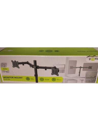 SALE OUT. Goobay Dual Monitor Mount Flex, Black | Goobay Dual Monitor Mount Flex | Swivel, Tilt, Rotation | 17-32 " | Maximum weight (capacity) 8 kg | DAMAGED PACKAGING | Black SALE OUT. Goobay Dual Monitor Mount Flex, Black | Goobay Dual Monitor Mount Flex | Swivel, Tilt, Rotation | 17-32 " | Maximum weight (capacity) 8 kg | DAMAGED PACKAGING | Black