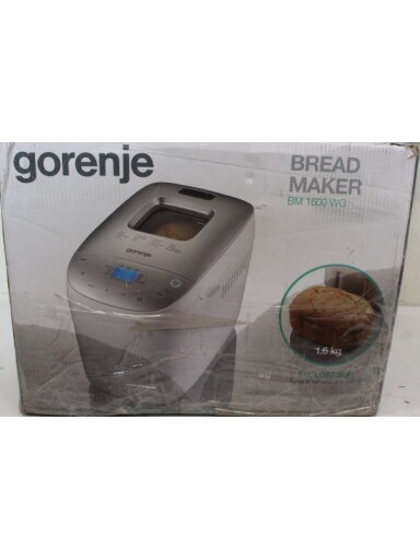 SALE OUT. Gorenje | Bread maker | BM1600WG | Power 850 W | Number of programs 16 | Display LCD | White/Silver | DAMAGED PACKAGING SALE OUT. Gorenje | Bread maker | BM1600WG | Power 850 W | Number of programs 16 | Display LCD | White/Silver | DAMAGED PACKAGING