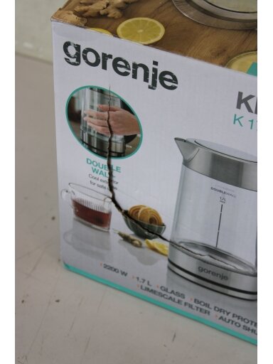 SALE OUT. Gorenje K17GDWII Kettle, Electric, Capacity 1.7 L, Power 2200 W, Stainless steel | SALE OUT. | Gorenje Kettle | K17GDWII | 2200 W | Electric | 1.7 L | 360° rotational base | Stainless steel/Glass | Stainless steel/Transparent | DAMAGED PACKAGING SALE OUT. Gorenje K17GDWII Kettle, Electric, Capacity 1.7 L, Power 2200 W, Stainless steel | SALE OUT. | Gorenje Kettle | K17GDWII | 2200 W | Electric | 1.7 L | 360° rotational base | Stainless steel/Glass | Stainless steel/Transparent | DAMAGED PACKAGING
