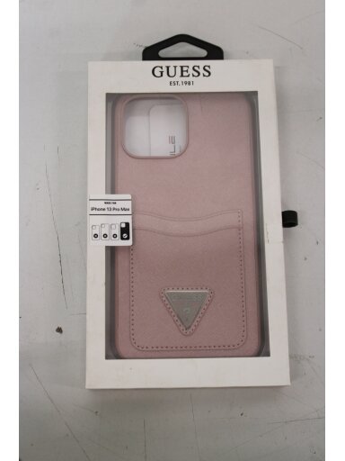 SALE OUT. Guess GUHCP13XPSATPP iPhone 13 Pro Max 6,7" różowy/pink hardcase SaffianoTriangle Logo Cardslot DIRTY PACKAGING | SALE OUT. SALE OUT. GUESS DIRTY PACKAGING