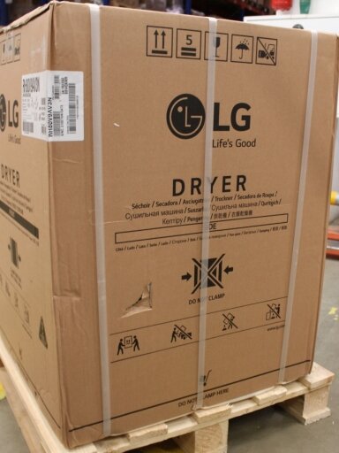 SALE OUT. | LG Dryer Machine | RH80V9AV3N | Energy efficiency class C | Front loading | 8 kg | LED | Depth 69 cm | Wi-Fi | White | DAMAGED PACKAGING AND RIGHT SIDE, DENTED FRONT (BOTTOM)