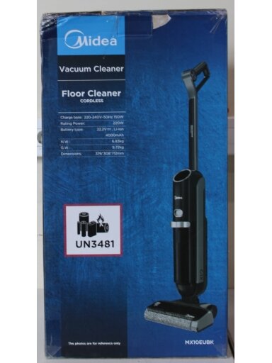 SALE OUT. | Midea Cordless Vacuum Cleaner | X10 Wet and Dry | 220 W | 22.2 V | Operating time (max) 35 min | Black | Warranty 24 month(s) | DAMAGED PACKAGING, USED, DIRTY, SCRATCHED AND WET ITEM. WRONG SN ON PACKAGING