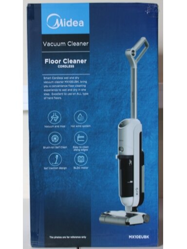SALE OUT. | Midea Cordless Vacuum Cleaner | X10 Wet and Dry | 220 W | 22.2 V | Operating time (max) 35 min | Black | Warranty 24 month(s) | DAMAGED PACKAGING, USED, DIRTY, SCRATCHED AND WET ITEM. WRONG SN ON PACKAGING
