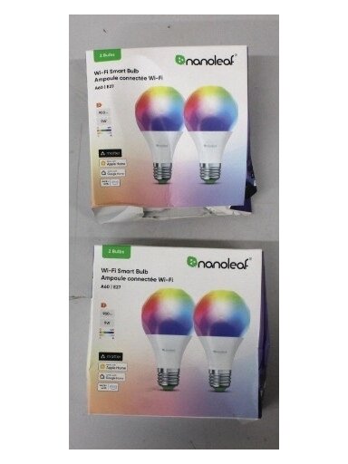 SALE OUT. Nanoleaf Essentials Smart A60 Bulb E27 Matter WiFi 9W 900Lm RGBCW 2700-6500K, 2pcs pack | Nanoleaf Essentials Smart A60 Bulb Matter WiFi 900Lm 2700-6500K, 2pcs pack | E27 | 9 W | RGBCW | DAMAGED PACKAGING