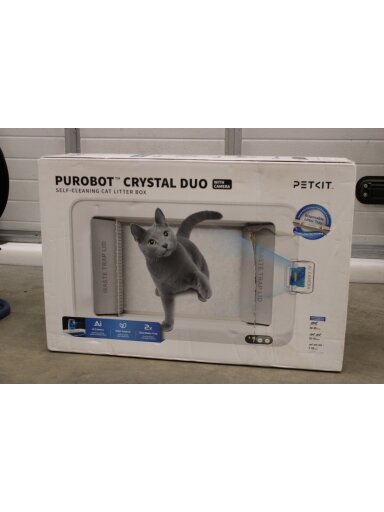 SALE OUT. PETKIT Purobot Crystal Duo with Camera Self-Cleaning Cat Litter Box | White | DAMAGED PACKAGING