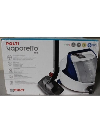 SALE OUT. | Polti | Steam cleaner | PTEU0313 Vaporetto Pro 100 Eco Power | Power 1900 W | Steam pressure 5.5 bar | Water tank capacity 2 L | White/Blue | DAMAGED PACKAGING. ITEM SCRATCHED AND DIRTY. MISSING: BRUSH, CONCENTRATOR