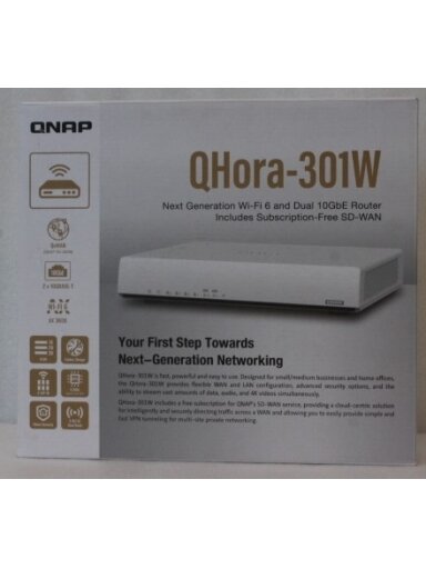 SALE OUT. QNAP QHora-301W WiFi 6 up to 3.5Gbps Speed AX optimized Quad-Core Processor 4x4 MU-MIMO & OFDMA 2* 10GbE (Multi-Gig) WAN/LAN adjus | SALE OUT. QNAP Dual bandRouter | QHora-301W | 802.11ax | Ethernet LAN (RJ-45) ports 6 | Mesh Support Yes | MU-Mi