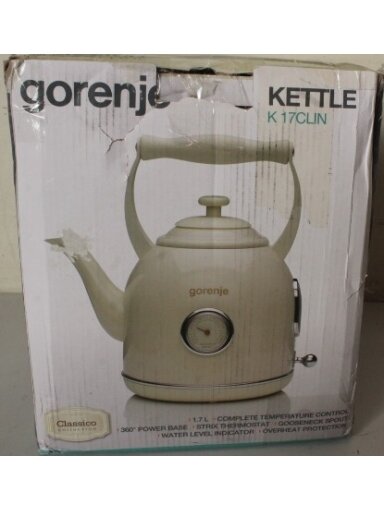 SALE OUT. | SALE OUT. | Gorenje | Kettle | K17CLIN | Electric | 2000 W | 1.7 L | Plastic/Metal | 360° rotational base | Ivory | DAMAGED PACKAGING SALE OUT. | SALE OUT. | Gorenje | Kettle | K17CLIN | Electric | 2000 W | 1.7 L | Plastic/Metal | 360° rotational base | Ivory | DAMAGED PACKAGING