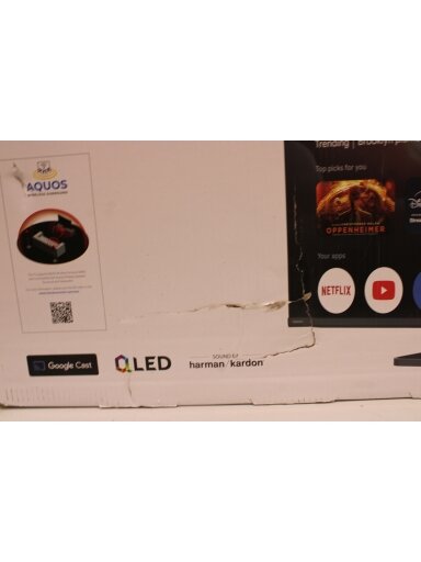 SALE OUT. Sharp 43HR7265E 43" (108cm) QLED 144Hz 4K Ultra HD Google TV, Dolby Vision IQ, Dolby Atmos, Central Stand | SALE OUT. Sharp 43HR7265E | 43 | Smart TV | Google TV | Black | DAMAGED PACKAGING