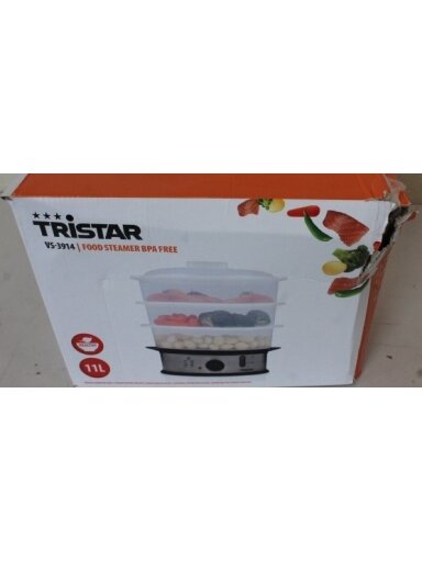 SALE OUT. Tristar | Food Steamer | VS-3914 | Silver | 1200 W | Capacity 11 L | DAMAGED PACKAGING | Number of baskets 3 SALE OUT. Tristar | Food Steamer | VS-3914 | Silver | 1200 W | Capacity 11 L | DAMAGED PACKAGING | Number of baskets 3