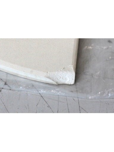 SALE OUT. TunaBone | Half moon pizza stone, 190 mm for Kamado 23/24inch | CHIPPED CORNER