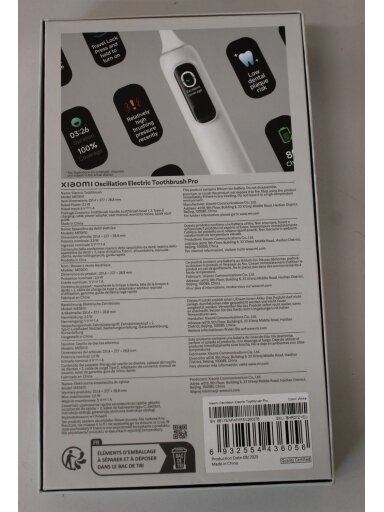 SALE OUT. Xiaomi Oscillation Electric Toothbrush Pro, White EU | Xiaomi Oscillation Electric Toothbrush Pro EU | Warranty 24 month(s) | Rechargeable | For adults | Number of brush heads included 2 | Number of teeth brushing modes 4 | White | UNPACKED, MIS