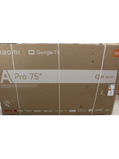 SALE OUT. Xiaomi QLED TV A Pro 2026 75" | SALE OUT. Xiaomi QLED TV A Pro 2026 | 75 | Smart TV | Google TV | 4K UHD | DAMAGED PACKAGING SALE OUT. Xiaomi QLED TV A Pro 2026 75" | SALE OUT. Xiaomi QLED TV A Pro 2026 | 75 | Smart TV | Google TV | 4K UHD | DAMAGED PACKAGING