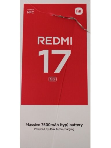 SALE OUT. Xiaomi Redmi 17 5G (Black) Dual SIM 6.9" LCD 1600x720/2.4GHz&1.8GHz,128GB,4GB RAM/Android 16,WiFi,BT,5G,MZB0PC8EU | SALE OUT. | Xiaomi Redmi 17 5G | Black | 6.9 " | LCD | 1600 x 720 pixels | Qualcomm | Snapdragon 4 Gen 5 | Internal RAM 4 GB | 12