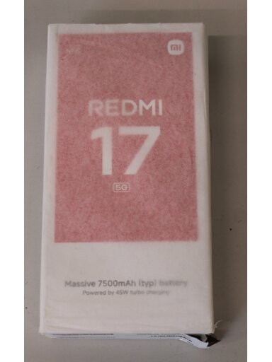 SALE OUT. Xiaomi Redmi 17 5G | Blue | 6.9 " | LCD | 1600 x 720 pixels | Qualcomm | Snapdragon 4 Gen 5 | Internal RAM 4 GB | 128 GB | Dual SIM | 4G | 5G | Main camera resolution 50 MP | Secondary camera resolution 8 MP | Android | 16 | 7500 mAh | DAMAGED P