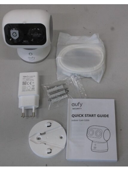 SALE OUT. Anker Eufy Security Indoor Cam S350, White | Anker Eufy Security Indoor Camera | S350 | 24 month(s) | Tabletop | Wide-Angle Lens | Micro SD, Max. 128GB | UNPACKED, MISSING POSITIONING STICKER 1 SALE OUT. Anker Eufy Security Indoor Cam S350, White | Anker Eufy Security Indoor Camera | S350 | 24 month(s) | Tabletop | Wide-Angle Lens | Micro SD, Max. 128GB | UNPACKED, MISSING POSITIONING STICKER 1