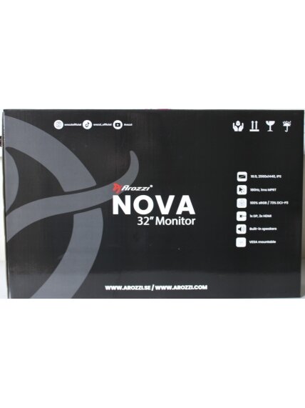SALE OUT. Arozzi Nova 32" IPS, 180Hz, Computer Monitor - Black | Arozzi | Nova | 32 " | IPS | QHD | 16:9 | 180 Hz | 1 ms | 2560 x 1440 pixels | 300 cd/m² | HDMI ports quantity 2 | Black | Warranty 24 month(s) | DAMAGED INNER PACKAGING, DEMO SALE OUT. Arozzi Nova 32" IPS, 180Hz, Computer Monitor - Black | Arozzi | Nova | 32 " | IPS | QHD | 16:9 | 180 Hz | 1 ms | 2560 x 1440 pixels | 300 cd/m² | HDMI ports quantity 2 | Black | Warranty 24 month(s) | DAMAGED INNER PACKAGING, DEMO