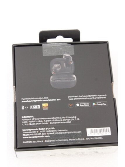 SALE OUT. Beyerdynamic AMIRON 300 TWS black TWS Earphones with charging case, eartips and USB cable | Beyerdynamic True Wireless Earphones | AMIRON 300 | Built-in microphone | Bluetooth | ANC | Black | DEMO 1