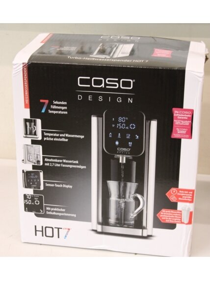 SALE OUT. Caso Turbo Hot Water Dispenser | Hot 7 | Water Dispenser | 2200-2600 W | 2.7 L | Plastic/Stainless Steel | Black/Stainless Steel | DAMAGED PACKAGING, BROKEN INER PACKAGING, DAMAGED GLASS CONTAINER 3