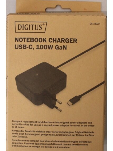 SALE OUT. Digitus Notebook Charger USB-C, 100W GaN /  | SALE OUT. Digitus Notebook Charger USB-C, 100W | DA-10072 | DAMAGED PACKAGING