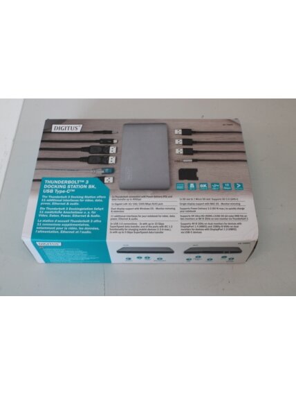 SALE OUT. | Digitus | Thunderbolt™ 3 Dockingstation 8K, USB Type-C™ | Ethernet LAN | Warranty 24 month(s) | DAMAGED PACKAGING, UNPACKED SALE OUT. | Digitus | Thunderbolt™ 3 Dockingstation 8K, USB Type-C™ | Ethernet LAN | Warranty 24 month(s) | DAMAGED PACKAGING, UNPACKED