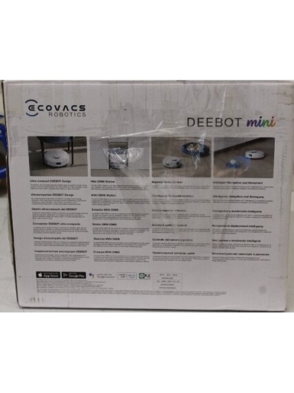 SALE OUT. Ecovacs DEEBOT mini Vacuum cleaner, Robot, Wet&Dry, ZeroTangle Technology, Agile Navigation, White/Blue + Auto-empty station | Ecovacs Robotic Vacuum Cleaner | DEEBOT mini BLUE | Wet&Dry | Li-ion | 3200 mAh | Dust capacity 1.8 L | 8000 Pa | Whit SALE OUT. Ecovacs DEEBOT mini Vacuum cleaner, Robot, Wet&Dry, ZeroTangle Technology, Agile Navigation, White/Blue + Auto-empty station | Ecovacs Robotic Vacuum Cleaner | DEEBOT mini BLUE | Wet&Dry | Li-ion | 3200 mAh | Dust capacity 1.8 L | 8000 Pa | Whit