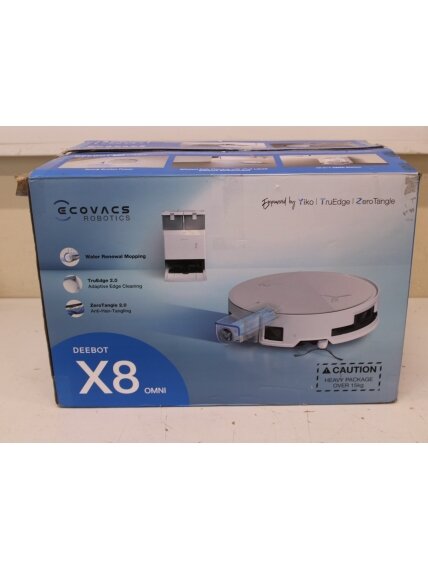 SALE OUT. Ecovacs DEEBOT X8 OMNI Vacuum cleaner, Robot, Wet&Dry, 18000Pa, TruEdge 2.0, AIVI 3D 3.0, YIKO-GPT, White+Auto-empty station | Ecovacs | Robotic Vacuum Cleaner | DEEBOT X8 OMNI | Wet&Dry | Lithium-Ion | 5200 mAh | Dust capacity 0.22 L | 17000 Pa SALE OUT. Ecovacs DEEBOT X8 OMNI Vacuum cleaner, Robot, Wet&Dry, 18000Pa, TruEdge 2.0, AIVI 3D 3.0, YIKO-GPT, White+Auto-empty station | Ecovacs | Robotic Vacuum Cleaner | DEEBOT X8 OMNI | Wet&Dry | Lithium-Ion | 5200 mAh | Dust capacity 0.22 L | 17000 Pa