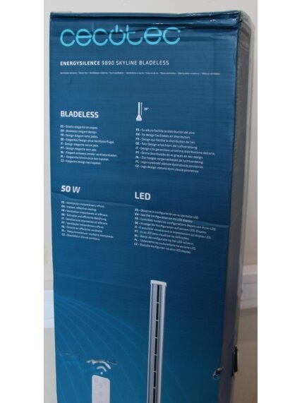 SALE OUT. EnergySilence 9890 Skyline Bladeless | Tower Fan | Stand Fan | 50 W | Diameter 23 cm | Number of speeds 3 | Oscillation | Timer | Remote control | Grey/White | DAMAGED PACKAGING 3 SALE OUT. EnergySilence 9890 Skyline Bladeless | Tower Fan | Stand Fan | 50 W | Diameter 23 cm | Number of speeds 3 | Oscillation | Timer | Remote control | Grey/White | DAMAGED PACKAGING 3