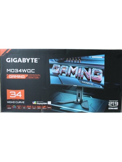 SALE OUT. GIGABYTE MONITOR 34" MO34WQC EK | SALE OUT. MO34WQC EK1 | 34 " | OLED | WQHD | 175 Hz | 0.03 ms | 3440 x 1440 pixels | 250 cd/m² | HDMI ports quantity 2 | Warranty 36 month(s) | DAMAGED PACKAGING, DEMO 2 SALE OUT. GIGABYTE MONITOR 34" MO34WQC EK | SALE OUT. MO34WQC EK1 | 34 " | OLED | WQHD | 175 Hz | 0.03 ms | 3440 x 1440 pixels | 250 cd/m² | HDMI ports quantity 2 | Warranty 36 month(s) | DAMAGED PACKAGING, DEMO 2