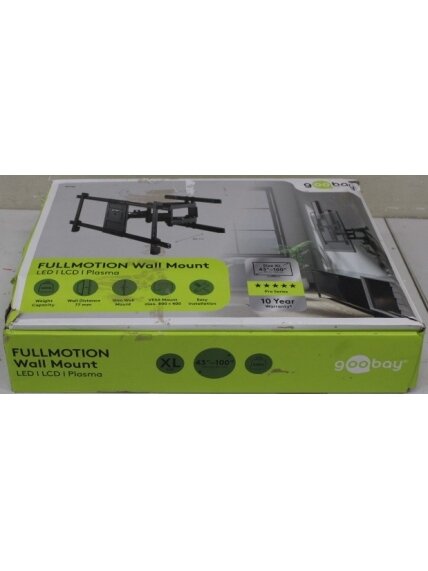 SALE OUT. Goobay TV wall mount Pro FULLMOTION (XL), Black | Goobay Wall mount | TV wall mount Pro FULLMOTION, XL | 43-100 " | Maximum weight (capacity) 60 kg | DAMAGED PACKAGING AND TEMPLATE, SCRATCHED | Black