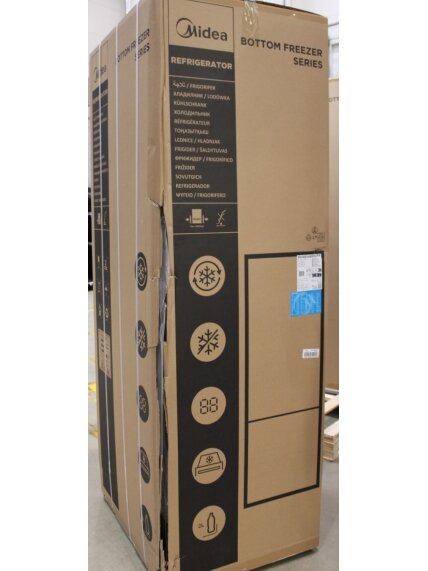 SALE OUT. Midea MDRB548MME46 Refrigerator, E, Freestanding, Combi, Height 186 cm, Fridge net 271L, Freezer net 130L, Grey | Midea Refrigerator | MDRB548MME46 | Energy efficiency class E | Free standing | Combi | Height 186 cm | No Frost system | Fridge ne 2