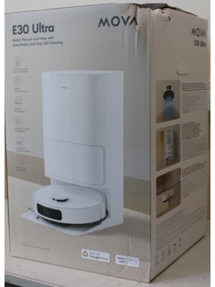 SALE OUT. MOVA E30 Ultra Robot Vacuum cleaner, 7000Pa, 5200mAh, White + Auto Empty station | MOVA Robot Vacuum | E30 Ultra | Wet&Dry | 5200 mAh | Dust capacity 3.2 L | 7000 Pa | White | DAMAGED PACKAGING | 36 month(s) 4