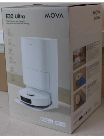 SALE OUT. MOVA E30 Ultra Robot Vacuum cleaner, 7000Pa, 5200mAh, White + Auto Empty station | MOVA Robot Vacuum | E30 Ultra | Wet&Dry | 5200 mAh | Dust capacity 3.2 L | 7000 Pa | White | DAMAGED PACKAGING | 36 month(s) 6 SALE OUT. MOVA E30 Ultra Robot Vacuum cleaner, 7000Pa, 5200mAh, White + Auto Empty station | MOVA Robot Vacuum | E30 Ultra | Wet&Dry | 5200 mAh | Dust capacity 3.2 L | 7000 Pa | White | DAMAGED PACKAGING | 36 month(s) 6