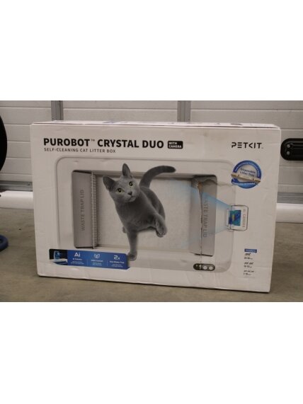 SALE OUT. PETKIT Purobot Crystal Duo with Camera Self-Cleaning Cat Litter Box | White | DAMAGED PACKAGING
